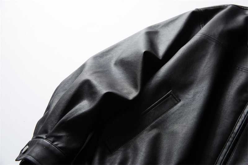 Oversized Leather Bomber