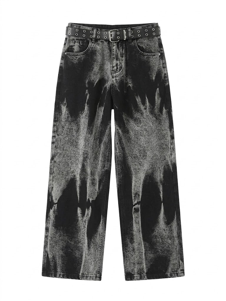 Men's Plus Size Washed Loose Fit Jeans