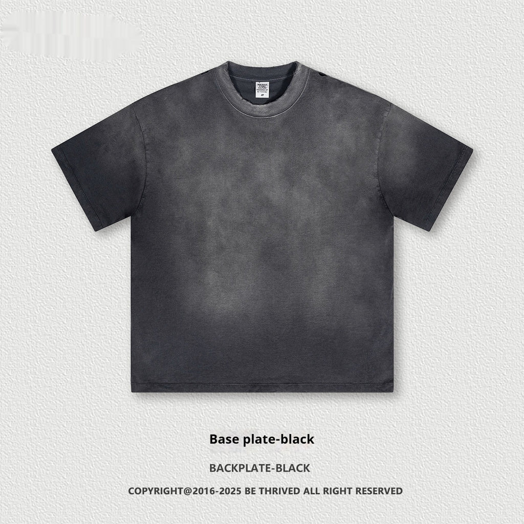 Retro Washed Round Neck Short Sleeve Tee