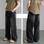 RETRO DISTRESSED LOOSE STRAIGHT LEG PANTS
