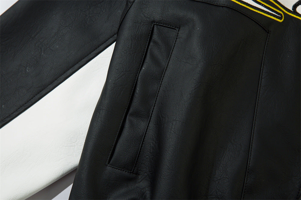 EUROPEAN AMERICAN RACING LEATHER MOTORCYCLE JACKET