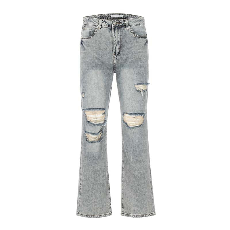 AMERICAN RETRO RIPPED DISTRESSED HIGH STREET JEANS