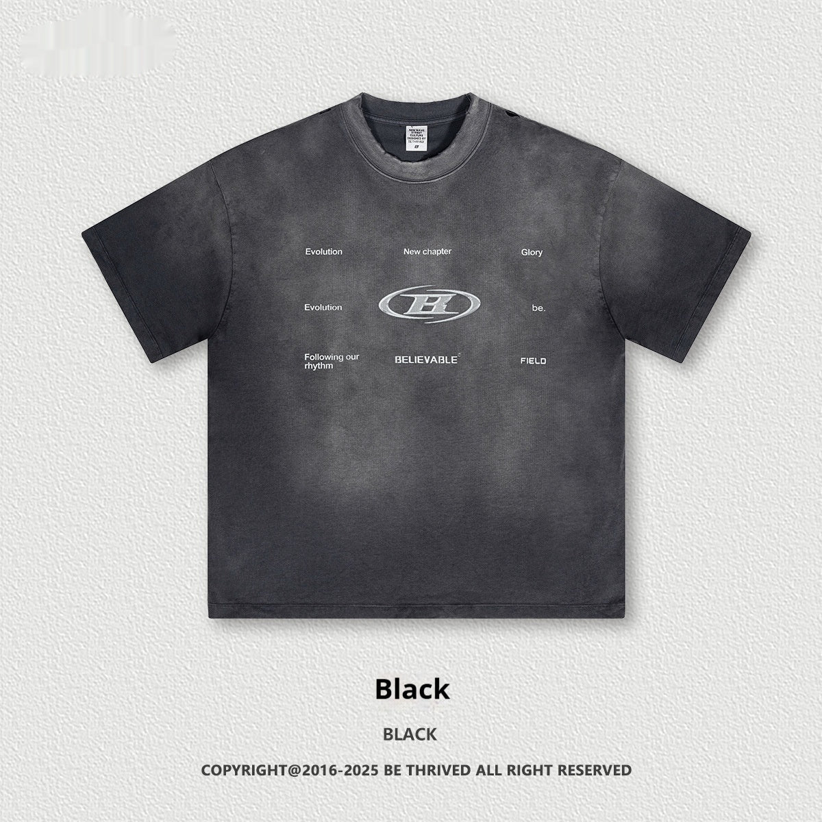Retro Washed Round Neck Short Sleeve Tee