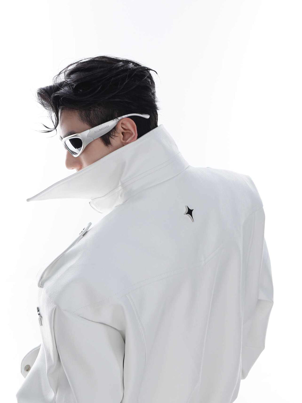 DECONSTRUCTED HEAVY INDUSTRY PU LEATHER COAT