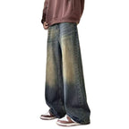 RETRO DISTRESSED LOOSE STRAIGHT LEG PANTS