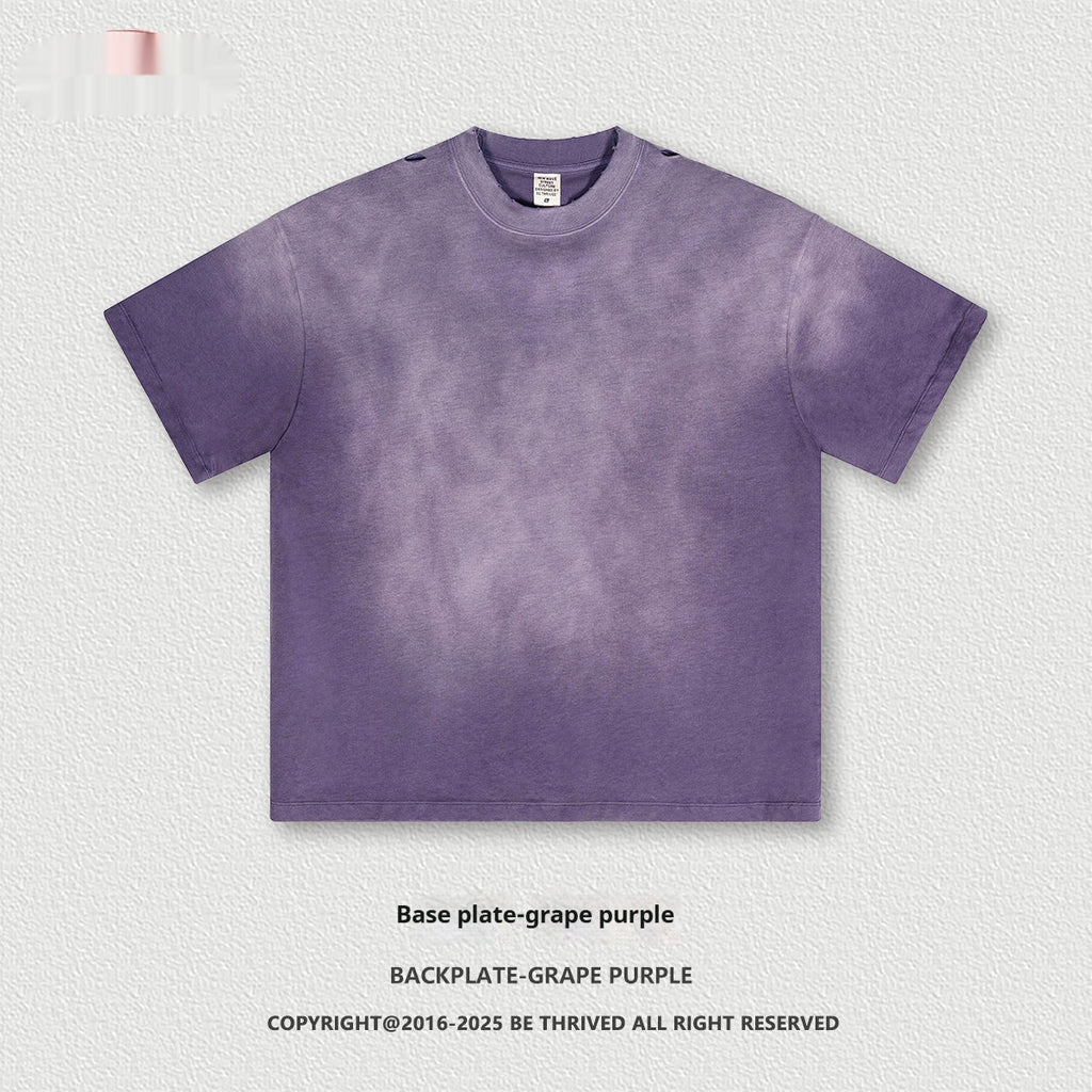 Retro Washed Round Neck Short Sleeve Tee