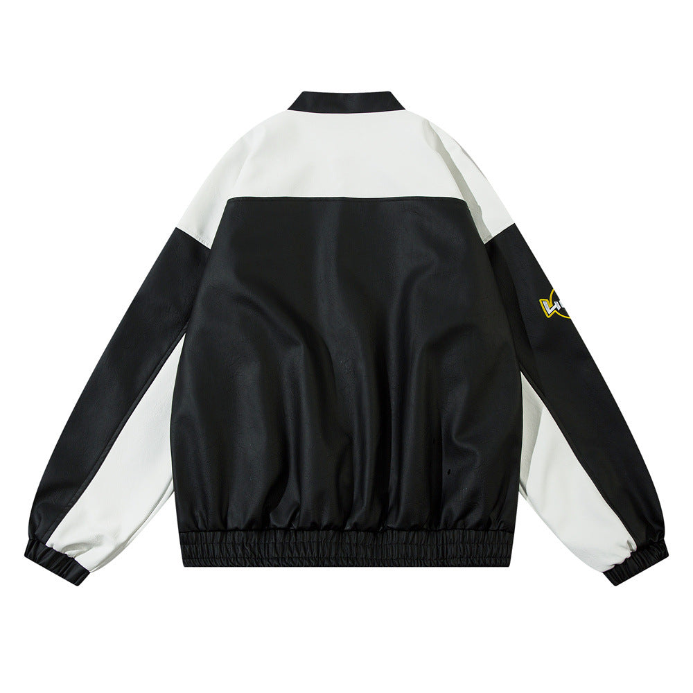 EUROPEAN AMERICAN RACING LEATHER MOTORCYCLE JACKET