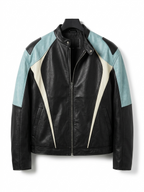 Leather Motorcycle Windproof Jacket For Men
