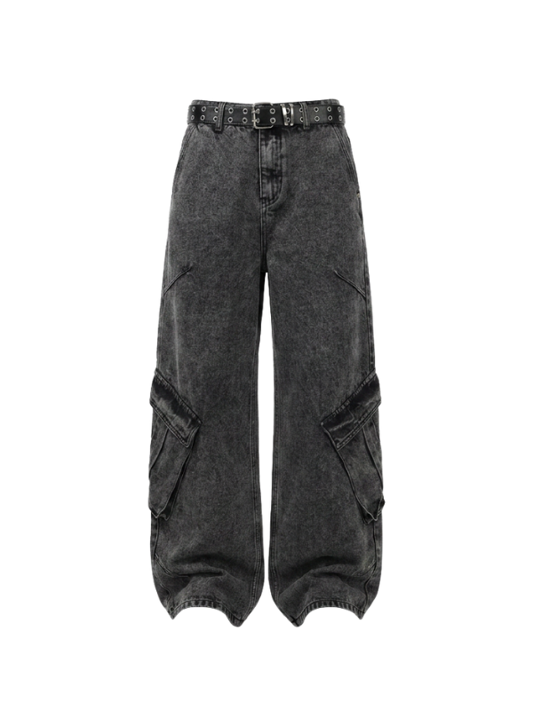 Men's Wide Leg Cargo Jeans