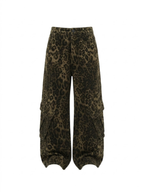 Men's Full Size Leopard Print Wide Leg Jeans Plus Size