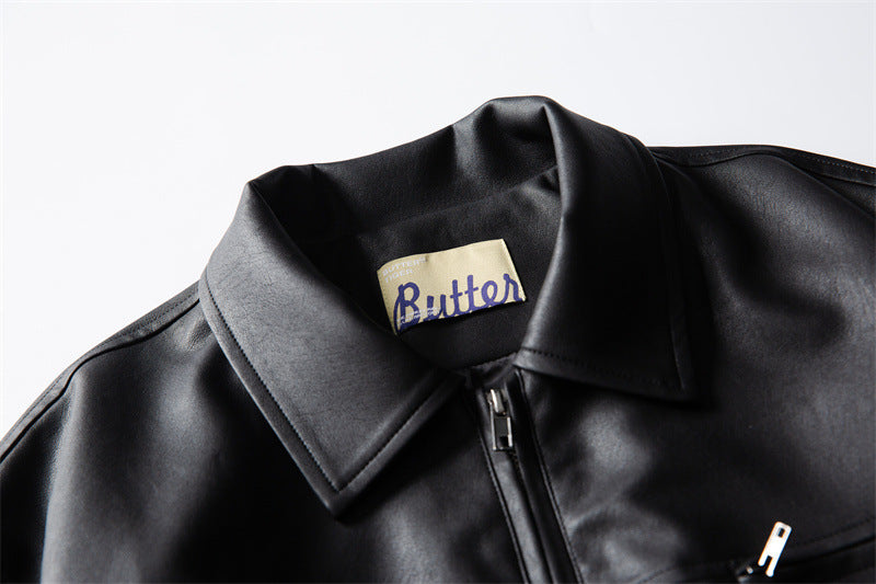 Oversized Leather Bomber
