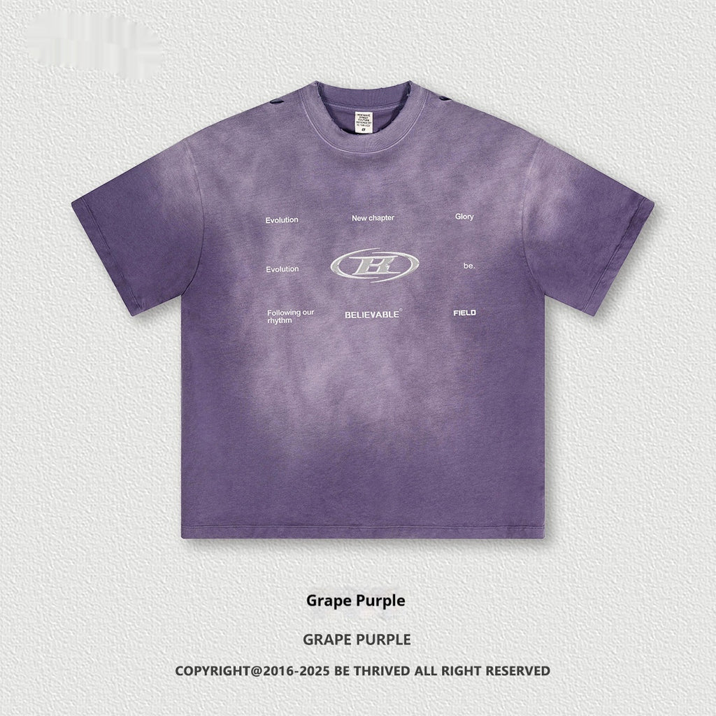 Retro Washed Round Neck Short Sleeve Tee
