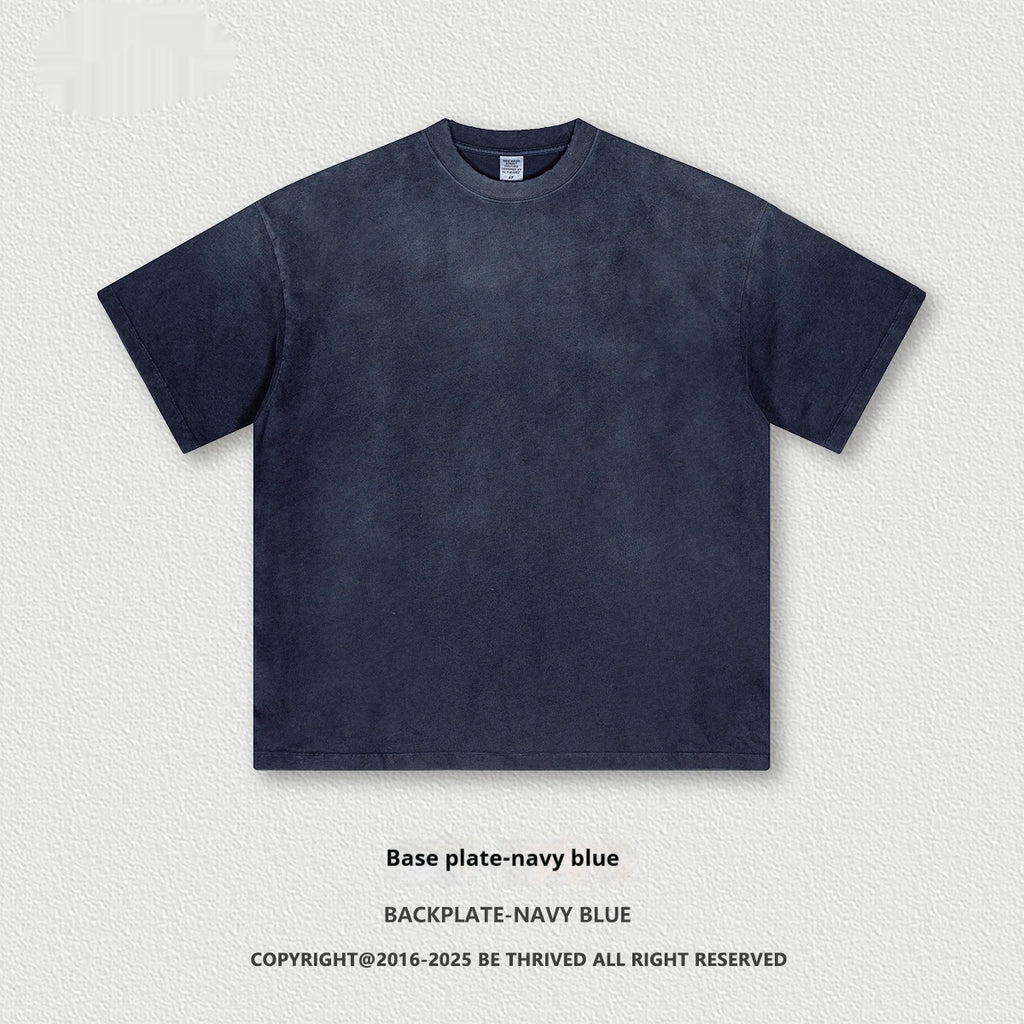 Retro Washed Round Neck Short Sleeve Tee