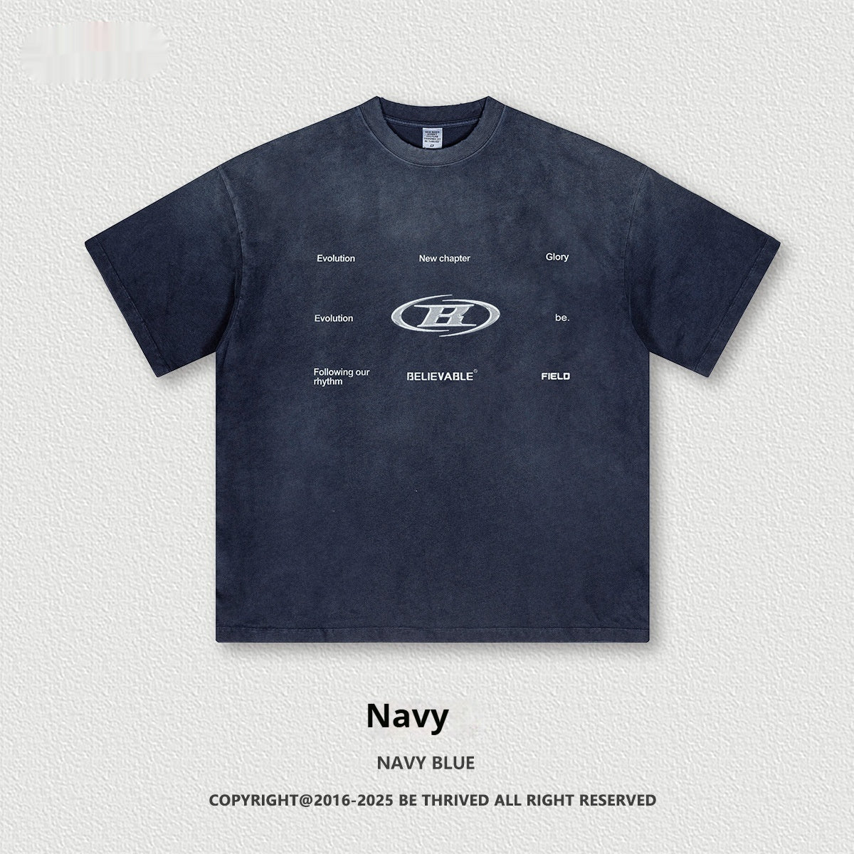 Retro Washed Round Neck Short Sleeve Tee