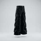 Men's Wide Leg Jeans with Ruched Detail