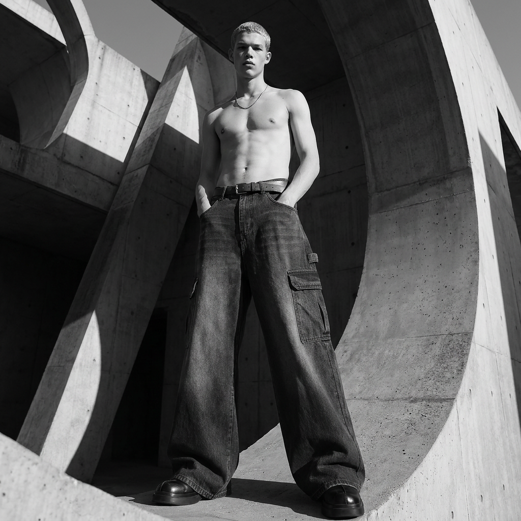 Distressed Washed Work Pants