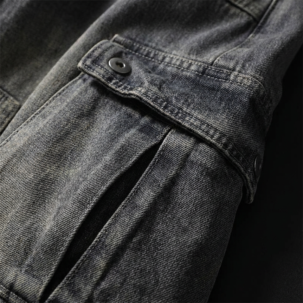 Distressed Washed Work Pants