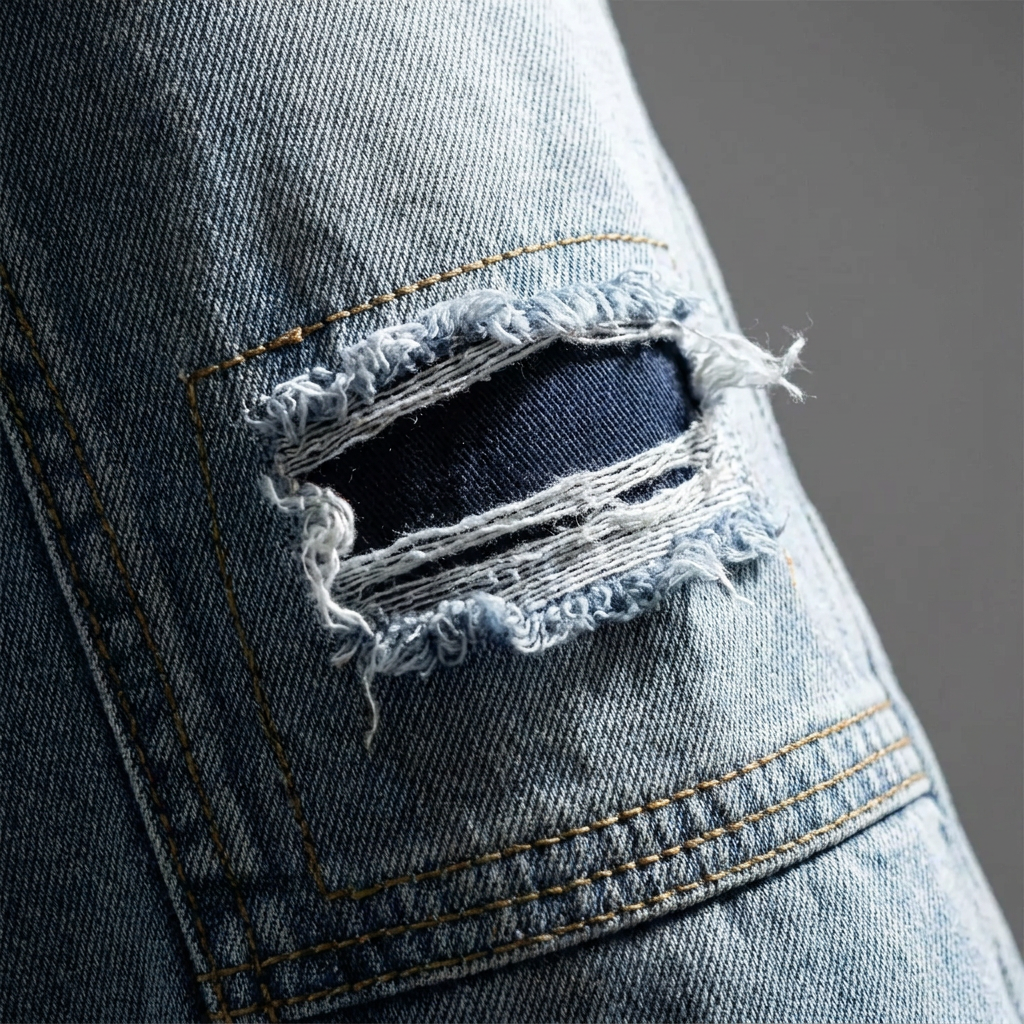 Ripped Cargo Jeans Light Wash