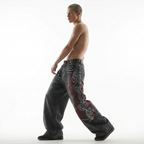 AMERICAN RETRO LOOSE PRINT STRAIGHT LEG PANTS