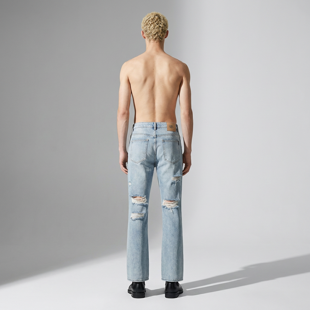 AMERICAN RETRO RIPPED DISTRESSED HIGH STREET JEANS