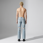 AMERICAN RETRO RIPPED DISTRESSED HIGH STREET JEANS