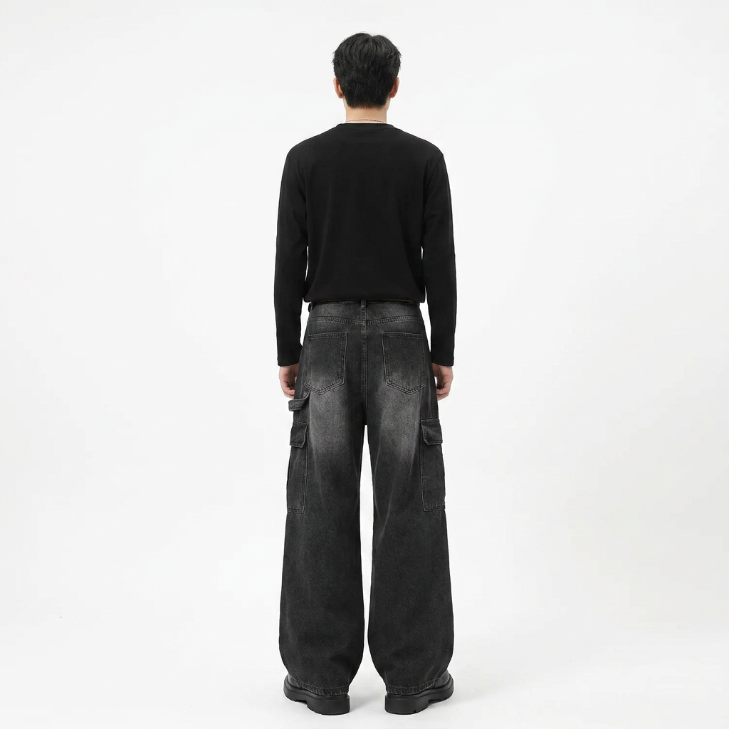 Distressed Washed Work Pants