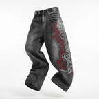 AMERICAN RETRO LOOSE PRINT STRAIGHT LEG PANTS