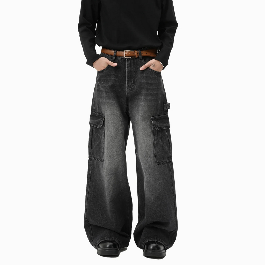 Distressed Washed Work Pants