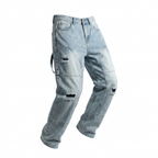 Ripped Cargo Jeans Light Wash