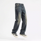 Men's Plus Size Vintage Wash Loose Fit Jeans